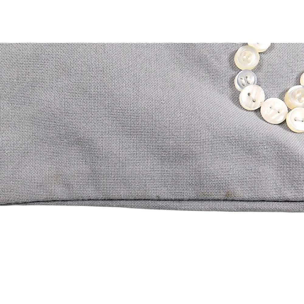 Pottery Barn‎ “Let It Snow” Button Embellished Pillow Cover – Gray, 15x12